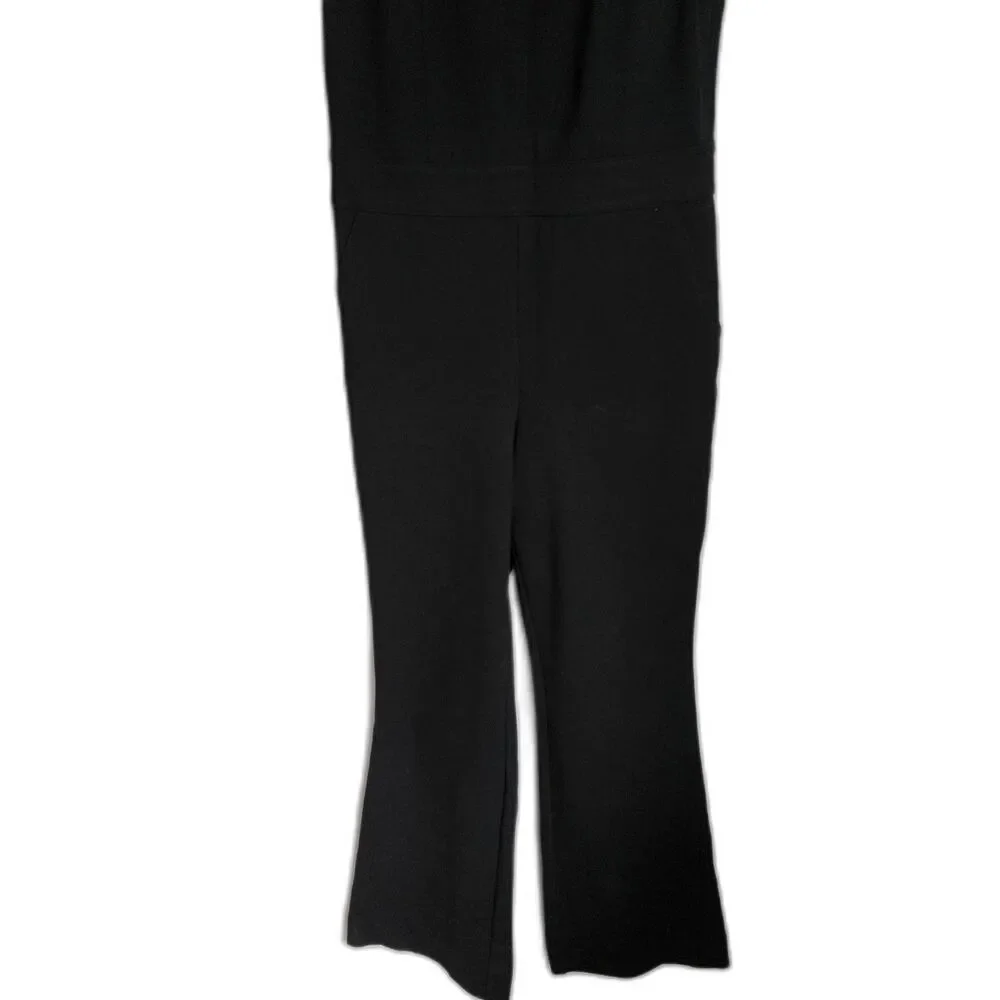 Spanx The Perfect Sleeveless Jumpsuit Black Wide Leg Flair Tall Medium - Picture 7 of 10